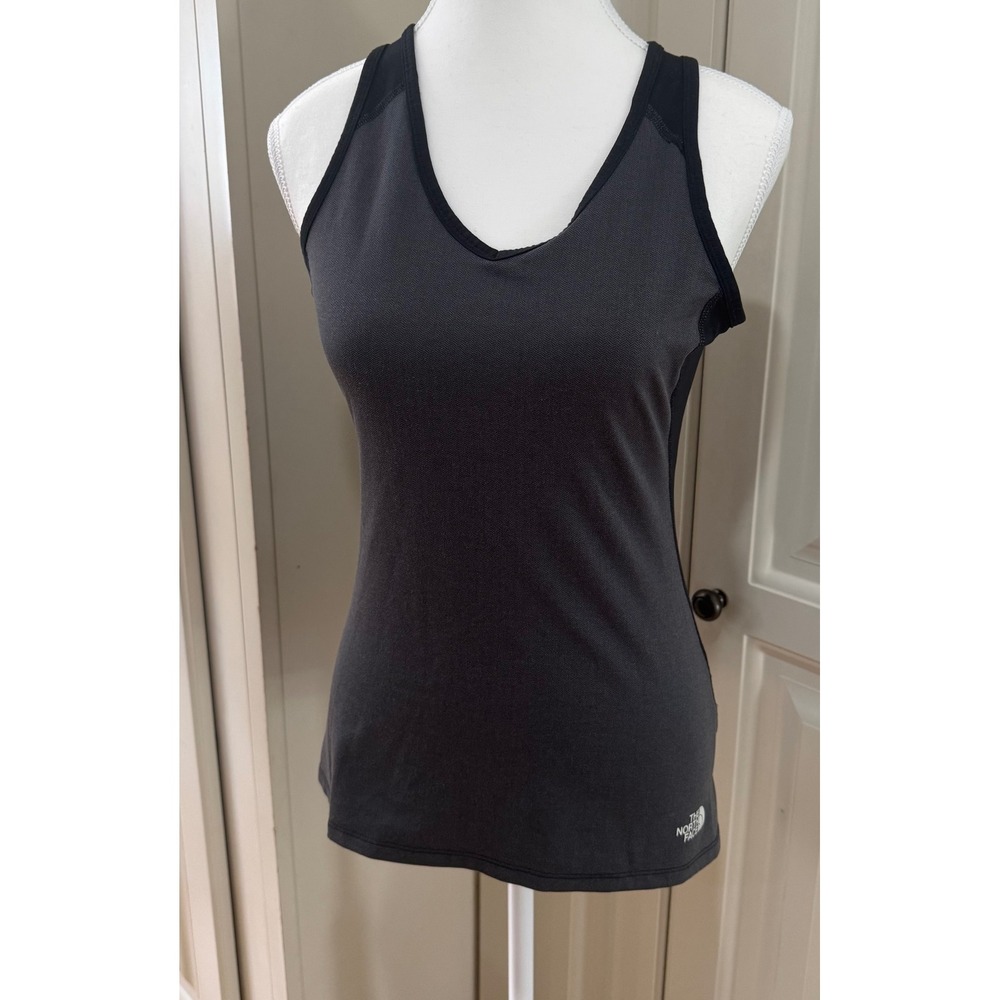 The North Face Tank Top Womens Athletic Gray Black Sleeveless Size XS Flashdry